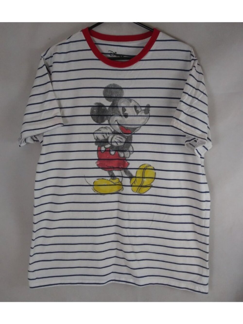 Disney Faded Mickey Mouse Classic Striped Unisex T-Shirt Size XL